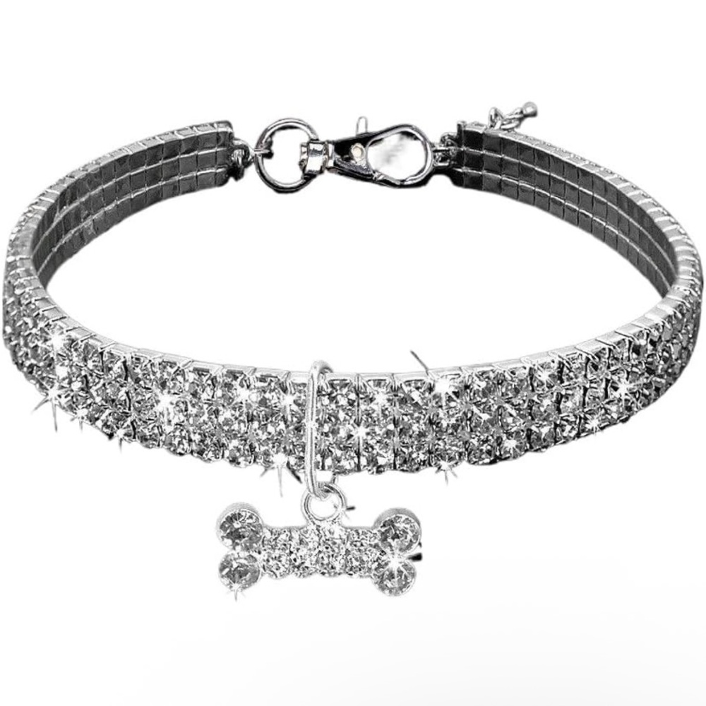 NWT No Label Bling Rhinestones Pet Necklace Collar